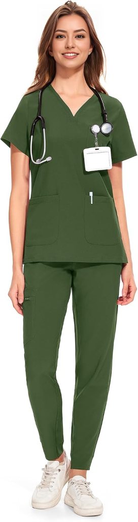 Forest Green Cozyfit Scrub Set